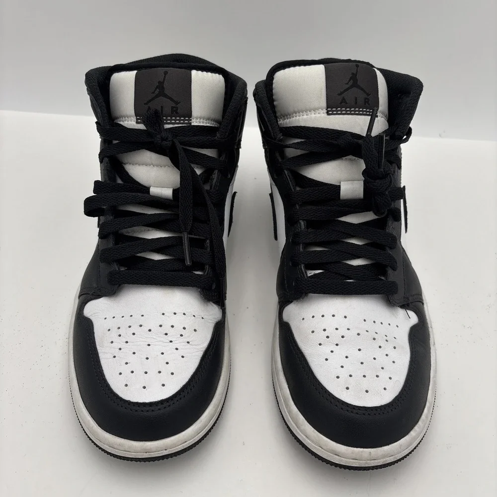 Nike Air Jordan 1 Mid Black White Men's‎ Size 8 FB9911-001 Pre-Owned Clean